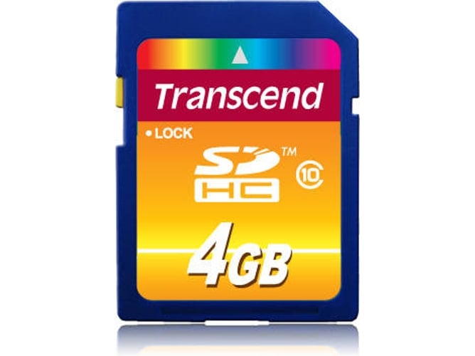 Cartão de Memória TRANSCEND 4GB SDHC Class 10 Transcend - Cartões de memória flash - 4GB, SDHC, Class 10, preto