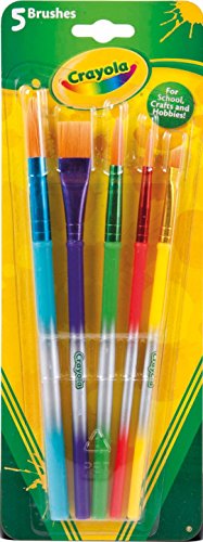 Conjunto de 5 Pincéis CRAYOLA para Pintar CRAYOLA - Ferramentas de medição e marcação de artesanato - 5 pincéis, cores diferentes, pintar, crianças
