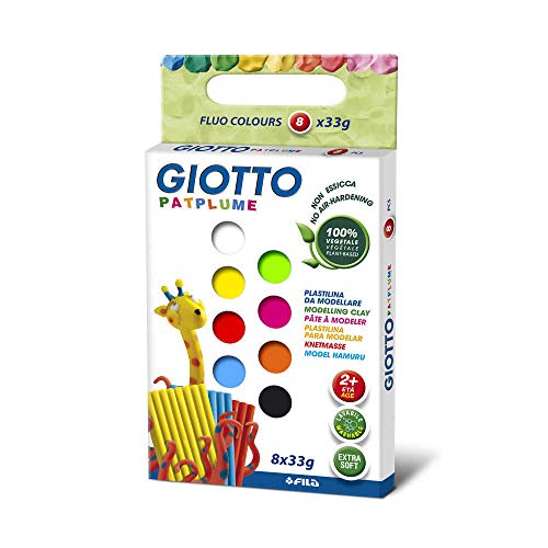 Plasticina Giotto Patplume Conjunto de Cor Neon 8 X 33G Giotto - Materiais de cerâmica e escultura - 8 cores neon, 33g, fácil de manusear, não alergizante