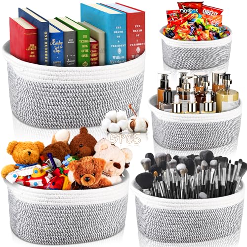 Conjunto de 5 Cestos de Arrumação Decorativos Pwzoo POWZOO - Cestas - cestos, arrumação, decorativos