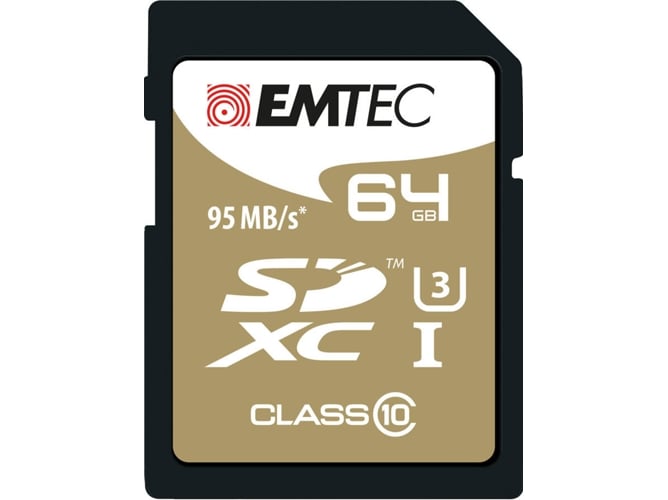 Cartão de Memória EMTEC SDXC 64GB Class10 Speedin Emtec - Cartões de memória flash - 64 gb, SDXC, Classe 10, 95 MB/s