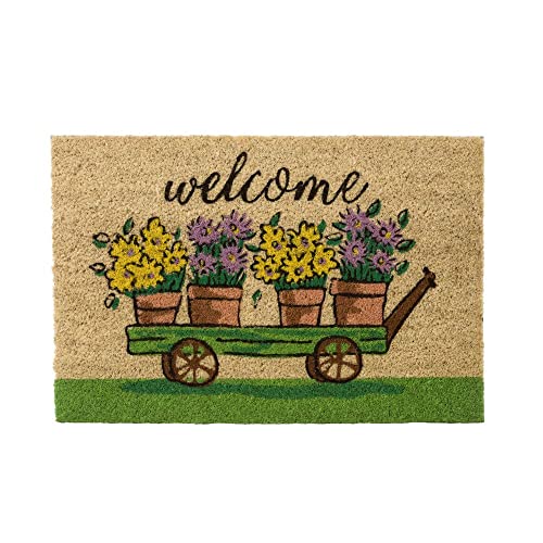 Tapete de Entrada LOLAHOME Flores (60 x 40cm) LOLA HOME - Tapetes de porta - fibras de coco, 40x60 cm