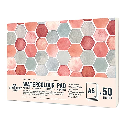 Papel de Água Stationery Island A5 300G 50 Folhas STATIONERY ISLAND - Papel de arte e artesanato - papel agua, stationery island, A5, 300g, 50 folhas