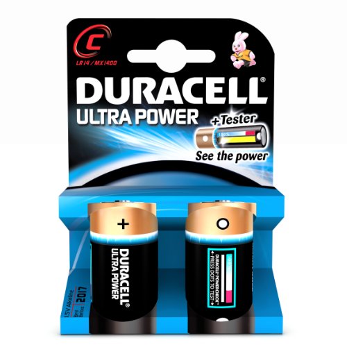 Pilhas Não Recarregáveis DURACELL MX1400B2 Duracell - Baterias - alcalino, tamanho c, 1400 mAh, 1.5v