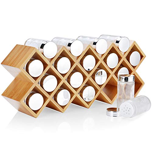 Dispensador de Especiarias Harcas Bambu com 18 Garrafas Harcas - Organizadores de temperos - bambu, 18 garrafas, especiarias