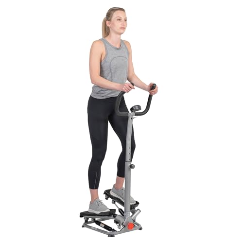 Escada de Corrida SUNNY HEALTH&FITNESS (Preto - 130x46.5x122cm) Sunny Health & Fitness - Escadas e steppers - 12 passos, barra fixa, ajustável em altura, monitor digital