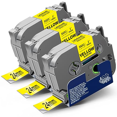 Fita para Etiquetadora LABELWELL TZe-S651 Labelwell - Fitas de etiquetas e recargas - 3.5 x 36 mm, preto, transferência térmica, 180 x 180 dpi