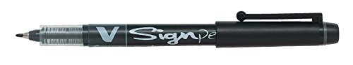 Caneta de Feltro PILOT V-Sign (Preto - 12 Un) Pilot - Canetas - caneta feltro, pilot v-sign, preto, traço fino, alta qualidade