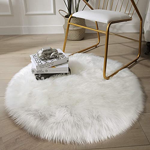 Tapete HEQUN em Pele de Ovelha (Branco - 90 x 90 cm) HEQUN - Tapetes - pele sintética, antideslizante, elegante, macio