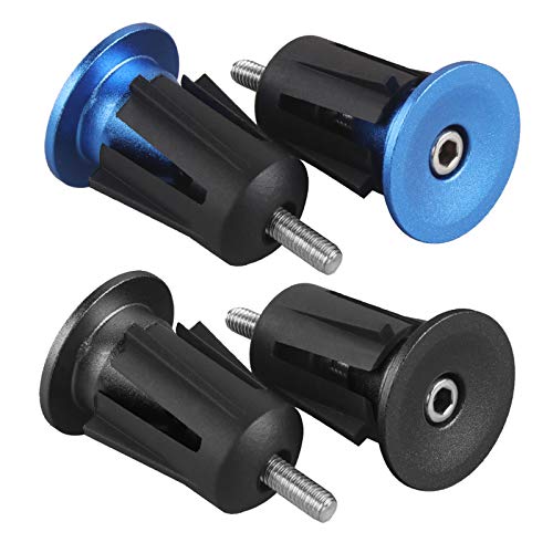 Punhos CHUDIAN 4 Pcs (Alumínio - Preto e Azul) chudian - Punhos e decoração para guiador de bicicleta - alumínio, resistente, fácil de instalar, anti-pó