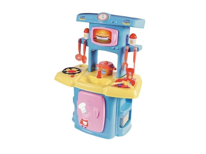 Conjunto de Cozinha com 13 Acessórios ECOIFFIER Peppa Pig Smoby - Cozinhas de brinquedo e alimentos de brincar - 13 acessórios, fogão, forno, frigorífico, pratos, talheres
