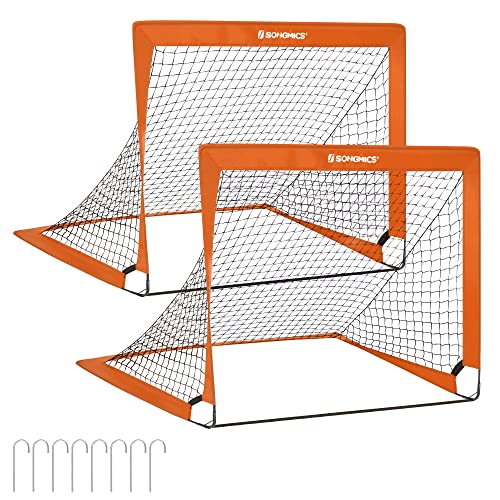Conjunto de 2 Portões de Futebol SONGMICS (Castanho - Plástico) SONGMICS - Arcos de futebol - portões, futebol, castanho, plástico