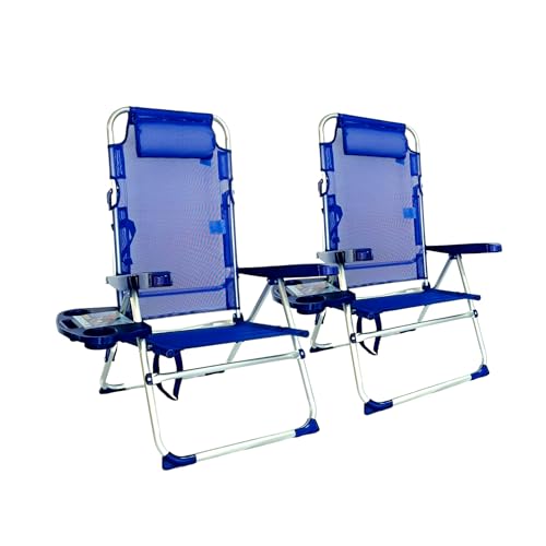 Cadeira de Praia LAICA 2 em Azul Marinho (Azul - Poliéster - 43x53.5x107cm) Pincho - Móveis de exterior - azul, poliéster, 43x53.5x107cm, 100 kg