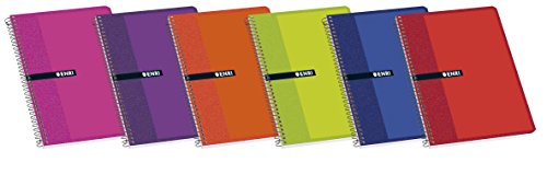 Caderno Escolar PAQ Spiral 4º - 80 Folhas - 60 g/Mil - A5 Enri - Cadernos e bloco de notas - 80 folhas, 60 g/mil, A5, margens coloridas