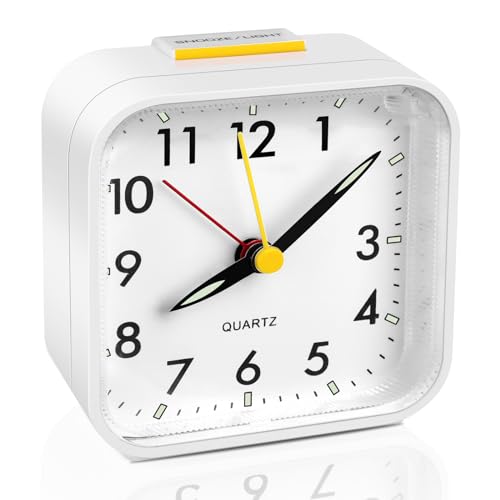 Relogio despertador analógico silencioso branco VFANDV - Relógios de Parede - analógico, silencioso, branco