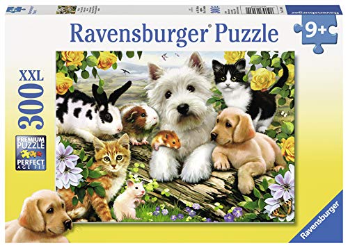Puzzle RAVENSBURGER Happy Animal Buddies (Idade Mínima Recomendada: 4 anos - 300 Peças) Ravensburger - Quebra-cabeças de encaixar - madeira, 300 peças, desenhos coloridos, 4 anos