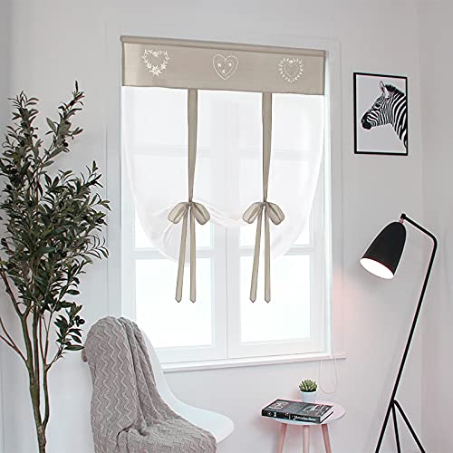 Cortina com Janela SIMPVALE Castanho (80 x 140 cm) SIMPVALE - Cortinas e cortinados - cortina, janela, castanho, poliéster, lavável