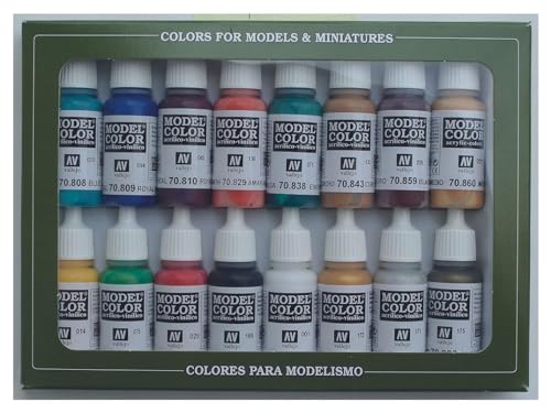 Conjunto de Cores Vallejo 3070142 | Azul, Amarelo, Vermelho, Verde Vallejo - Tinta, tinta de arte e esmalte - azul, amarelo, vermelho, verde