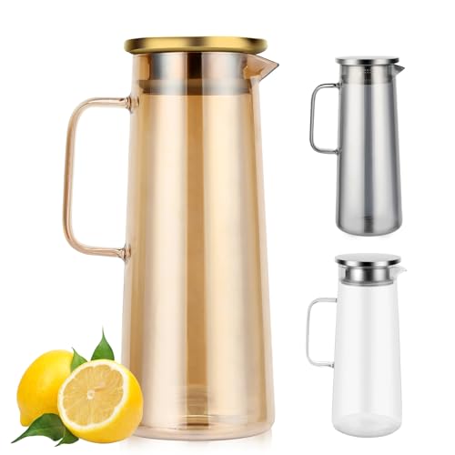 Garrafa AUARINTTT 1.5 L vidro com tampa dourado Auauraintt - Jarras e garrafas para servir - 1.5 L, vidro, tampa dourada