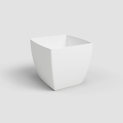 Vaso Quadrado ARTVASI Siena (Plástico - Branco) ARTEVASI - Vasos e canteiros - plástico, branco, quadrado