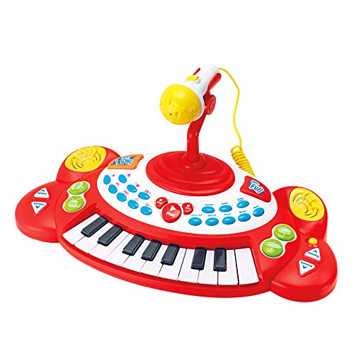 Piano Elétrico WINFUN com Microfone (Idade Mínima Recomendada: 3 anos) winfun - Teclados musicais - piano elétrico, microfone, 18 notas, 8 sons instrumentos, ritmos