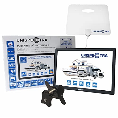 TV SPC Unispectra 15.4'' SmartReady 12V/230V HD LED TV Digital DVB-T/T2 USB PVR e Reproductor Multimedia FM Tuner HDMI Unispectra - Televisores - tv, spc unispectra, 15.4 polegadas, smartready, hd led tv, digital dvb-t/t2