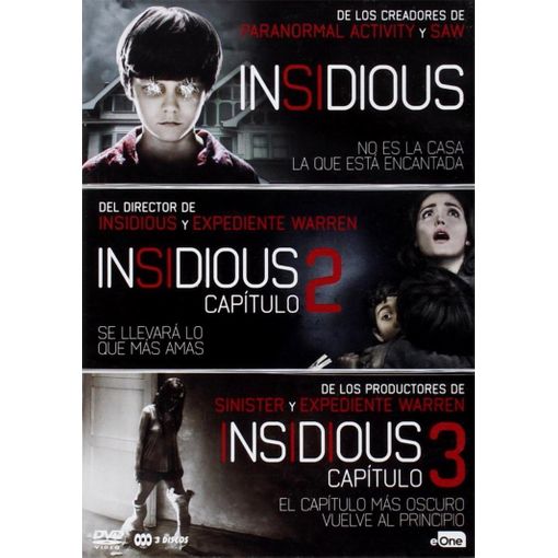 Pack DVD Insidious 1 + 2 + 3 (Edição em Espanhol) EONE - Dvds e vídeos - pack, dvd, insidious, edição espanhol