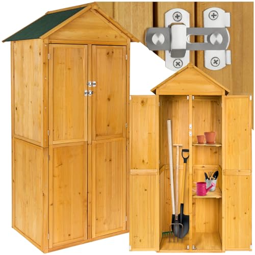 Armário de Jardim TECTAKE (Castanho - Aço - 35x26.5x173cm) TecTake - Construção - aço, MDF, castanho, 35x26.5x173cm