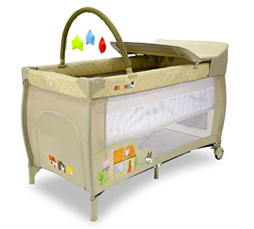 Berço de Viagem ASALVO Mix Plus 3 Porquinhos (55 x 85 cm) Asalvo - Móveis para bebês e crianças pequenas - berço, viagem, asalvo, mix plus, 3 porquinhos, poliéster