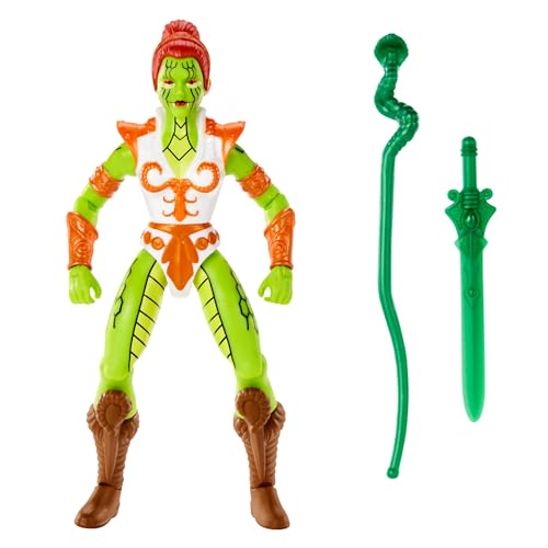 Figura MATTEL Snake Teela Masters Of The Universe Mattel - Bonecos de ação e brinquedo - 14 cm, 16 pontos articulação, acessório batalha, cómic miniatura