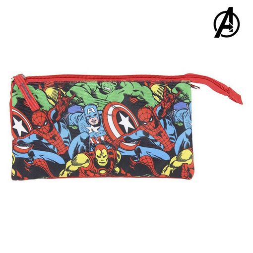 Estojo THE AVENGERS (Marvel) Vermelho (12 x 18 cm) The Avengers - Estojos para canetas e lápis - estólio, avengers, vermelho, escolar, compartimentos