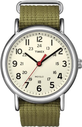 Relógio TIMEX 2N651 (Aço e Couro - Verde) Timex - Relógios - aço, couro, verde