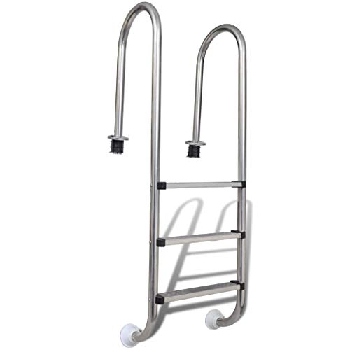 Escada de Piscina VIDAXL 3 Pisos (Aço - 120x30x25cm) vidaXL - Construção - aço inoxidável, antiderrapante, 3 pés, fácil de montar