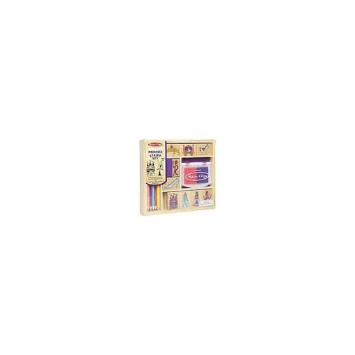 Kit de artesanato para crianças MELISSA & DOUG 12418 Melissa & Doug - Kits de scrapbooking e carimbos - princesas, tinteiros, lápis, bloco de selos