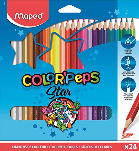 Lápis Maped Color'Peps Classic 24 Cores Maped - Lápis - 24 cores, minas resistentes, formato triangular, cores vivas