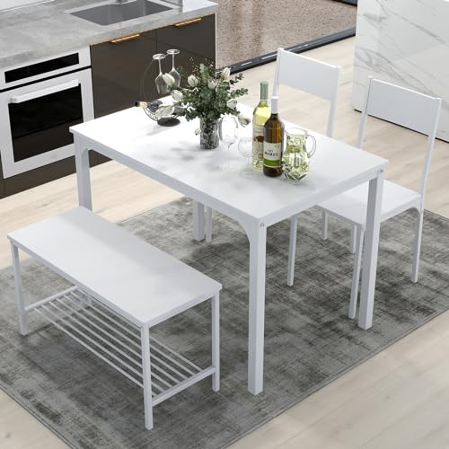 Conjunto de Refeição SOGES HOME (Castanho - Aço e Madeira) SogesHome - Mesas de cozinha e sala de jantar - mesa, cadeiras, metal, madeira