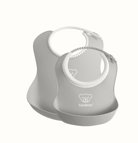 Baby Bjorn Conjunto de babero 2 unidades cinzento (Puericultura - Refeição) BabyBjörn - Amamentação e alimentação - conjunto, babero, cinzento, puericultura