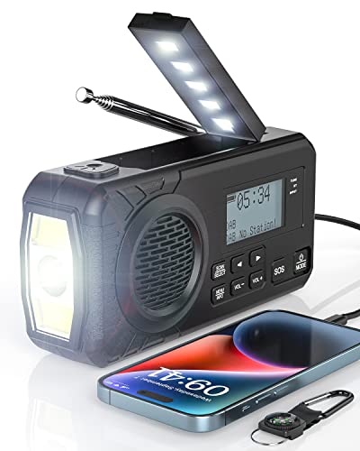 Rádio Despertador Solar com Bateria Recarregável e Função Alarme Sos UOHHBOE - Áudio - solar, bateria recarregável, alarme sos
