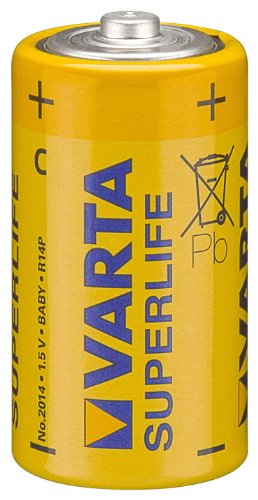 Pilha Não Recarregável VARTA 2014 Zinc-Carbono Varta - Baterias - zinc-carbono, 1,5 V, 2 unidades, 9 mAh