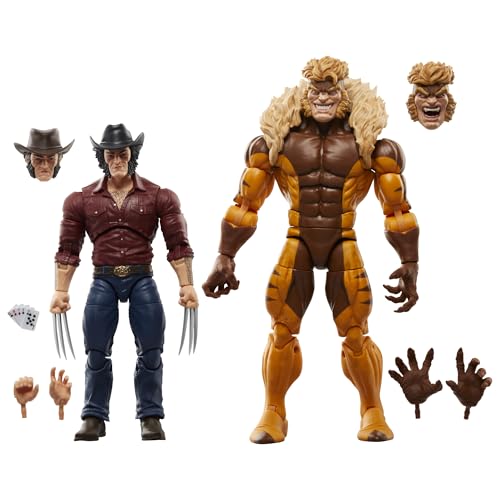 Figura de Ação MARVEL LEGENDS Wolverine e Sabertooth (Idade Mínima Recomendada: 4 anos) Hasbro - Brinquedos - figura, ação, marvel legends, wolverine, sabertooth, mãos alternativas