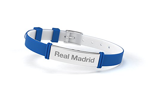 Bracelete para Homem REAL MADRID C.F. Azul (7.5 cm) Real Madrid Club de Fútbol - Pulseiras - silicone, aço inoxidável, ajustável, fan, Real Madrid