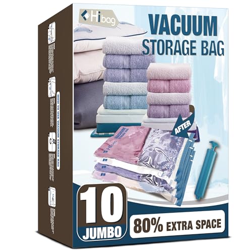 Sacos de Armazenamento HIBAG Jumbo (10 Unidades) HIBAG - Sacolas de armazenamento doméstico - 2L, fecho hermético, compacto, resistentes
