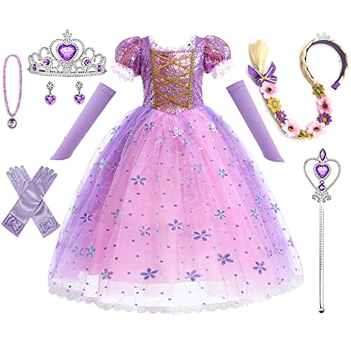 Fato de Menina DISFRAZZES Rapunzel (Tam: 5 a 6 anos) HEYOUTH - Fantasias - menina, disfrazes, Rapunzel