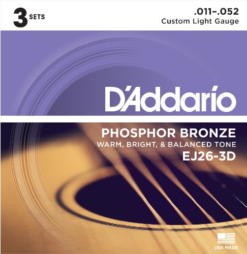 Set Cordas Guitarra Acustica DADDARIO J26-3D D'Addario - Acessórios para guitarra - cordas, guitarra acústica, daddario