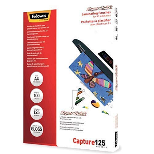 Bolsas para Plastificar FELLOWES Superquick Capture Fellowes - Filme de laminação, pochetes e folhas - transparente, a4, proteção, fellowes