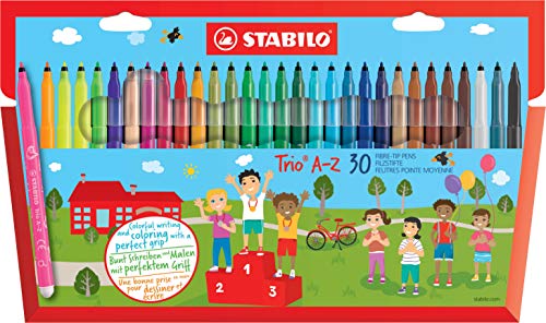Canetas de Feltro STABILO Trio A-Z (Multicor - 1 Unidade) Stabilo - Canetas - multicor, lavável, triangular, segura