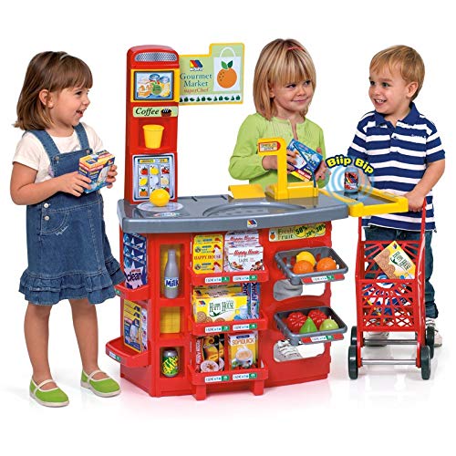 Brinquedo Educativo JBM M MOLTO Supermercado Eléctronico + Carrinho de Compras MOLTO - Brincar de faz de conta com compras e mercearia - educativo, supermercado eletrónico, scanner, carrinho de compras