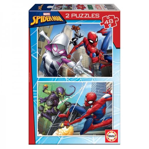 Puzzle EDUCA BORRAS Marvel Spiderman (Idade Mínima: 4 Anos - 48 Peças) Educa Borrás - Quebra-cabeças de encaixar - madeira, super-heróis, 48 peças, 4 anos