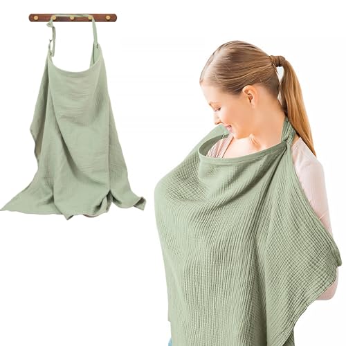 Toalha de Amamentação em Viagem Muselin 75X95 Cm Verde Meifiyu - Móveis para bebês e crianças pequenas - amamentação, viagem, verde, 75x95 cm