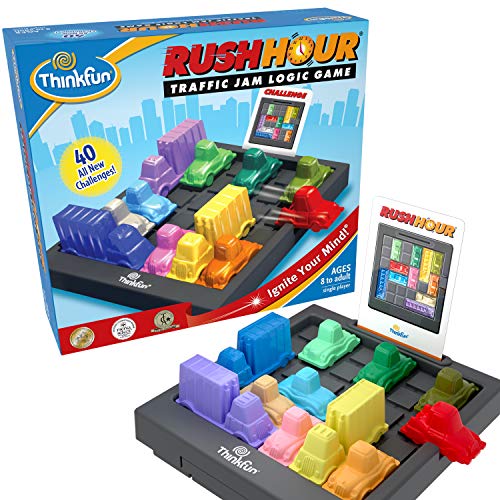 Jogo de Tabuleiro THINKFUN Rush Hour (Idade Mínima: 8) Think Fun - Brinquedos - jogo de tabuleiro, 8 anos, desafio, trânsito congestionado